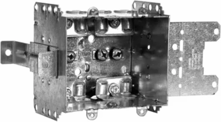 2-Gang Steel Stud Device Box 2-1/2 Inch Deep, 25 Cu. In., Rugged Metallic Construction