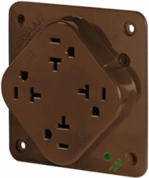 Quad-PLEX Hospital Grade Receptacle, 20A 125V, Composite, Brown