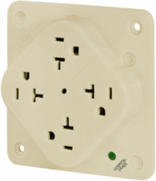 Hospital Grade Quad-PLEX Receptacle, 20A 125V, Composite, Ivory