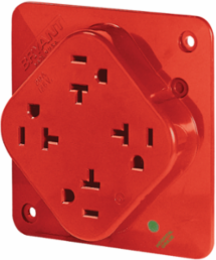 Hospital Grade Quad-PLEX Receptacle 20A 125V Red Composite