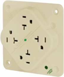 Hospital Grade QUADPLEX Receptacle, 20A 125V, 4 Outlets, Surge Suppression, Ivory