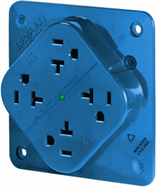 QUADPLEX Receptacle, 20A 125V, 4.3 Inch x 4.30 Inch x 0.92 Inch, Surge Suppression