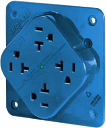 QUADPLEX Receptacle, 20A 125V, 4.3 Inch x 4.30 Inch x 0.92 Inch, Surge Suppression