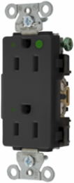 Hospital Grade Decorator Duplex Receptacle, 15A 125V, 2-Pole, LED Indicator