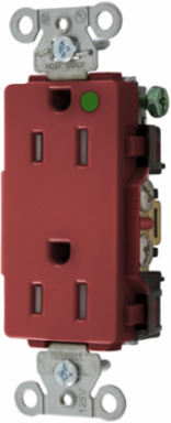 Hospital Grade Tamper Resistant Duplex Receptacle 15A 125V Red