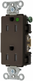Hospital Grade Tamper Resistant Duplex Receptacle 15A 125V 2-Pole 3-Wire Brown