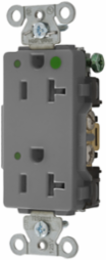 Decorator Duplex Receptacle, Hospital Grade, 20A 125V, Self Grounding, LED Indicator