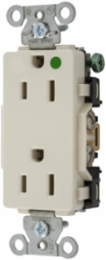 Hospital Grade Decorator Duplex Receptacle, 20A 125V, Light Almond