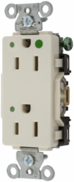 Hospital Grade Decorator Duplex Receptacle, 20A 125V, 5-20R, LED Indicator, Light Almond