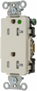 Tamper Resistant Decorator Duplex Receptacle, 20A 125V, Light Almond