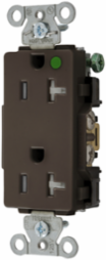 Tamper Resistant Decorator Duplex Receptacle, 20A 125V, 2-Pole, Brown