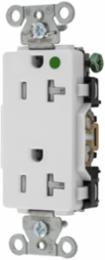 Hospital Grade Duplex Receptacle, 20A 125V, Tamper Resistant, 5-20R, White