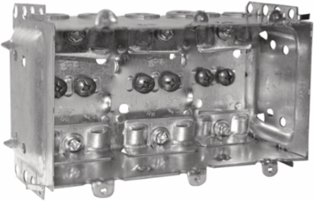 3-Gang Switch Box, 2-1/2 Inch Deep, 39.5 Cu. In., Steel Construction