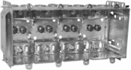 Multi-Gang Device Box 4-Gang 2-1/2 Inch Deep Steel with Universal Cable Clamps