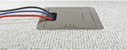 Rectangular Floor Box Cover, 2-Gang, Cast Aluminum, Satin Nickel Finish
