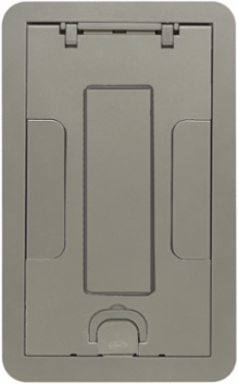 Rectangular Surface Cover Assembly, Cast Aluminum, 2-Gang, for Concrete Floors