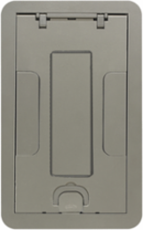 Rectangular Surface Cover Assembly, Cast Aluminum, 2-Gang, for Concrete Floors