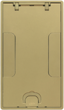 Flush Cover Assembly for Concrete Floor Boxes, 6.19 Inch x 10.69 Inch, Brass Finish