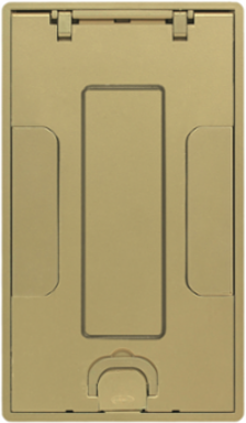 Brass Powder Coat Recessed Floor Cover, 2-Gang, Cast Aluminum