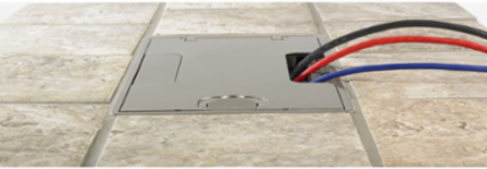 Rectangular Flush Cover Assembly, 2-Gang, Nickel Powder Coat Finish