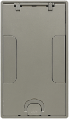 Rectangular Flush Cover Assembly, 2-Gang, Nickel Powder Coat Finish