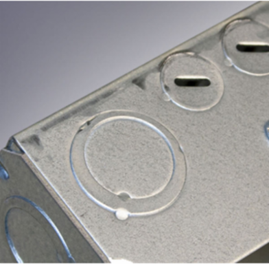 4-11/16 Inch Square Box, 2-1/8 Inch Deep, 2-Gang, Steel, cULus Listed