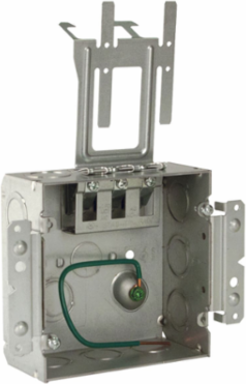 4-11/16 Inch Square Box, 2-1/8 Inch Deep, 2-Gang, Steel, cULus Listed