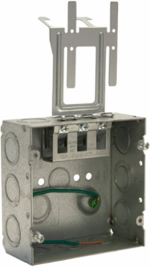 4-11/16 Inch Square Box, 2-Gang, 2-1/8 Inch Deep with STAB-IT® Connector