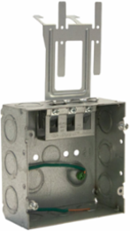 4-11/16 Inch Square Box, 2-Gang, 2-1/8 Inch Deep with STAB-IT® Connector