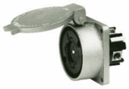 Industrial Power Interrupting Receptacle, 60A 600V AC, 3-Pole 4-Wire, Screw Terminal