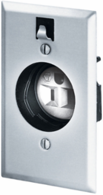 Clock Hanger Receptacle 15A 125V 2-Pole 3-Wire Nickel Plated 4.63 Inch x 2.88 Inch x 2.10 Inch