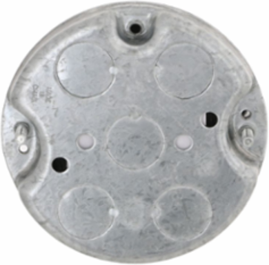 4 Inch Round Ceiling Rated Fan Pan, 1/2 Inch Depth, 6.0 cu. in. Capacity, Steel