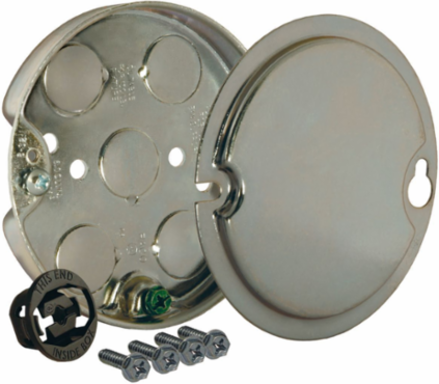 4 Inch Round Ceiling Rated Fan Pan, 1/2 Inch Depth, 6.0 cu. in. Capacity, Steel