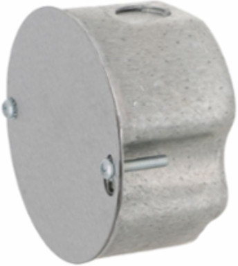 4 Inch Round Ceiling Rated Box, 2-1/8 Inch Deep, 70 lbs Support Load, 5 Knockouts