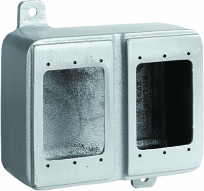 Drilled & Tapped Device Box 7 x 1 x 5 Inch, 2 Outlets, Aluminum, NPT Threads