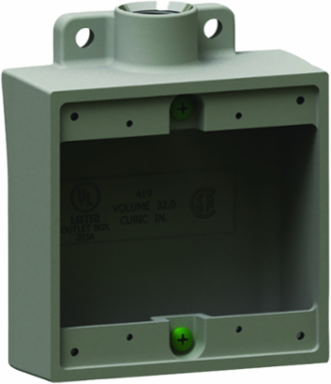 Two Gang Shallow Device Box 8.75 Inch x 5.125 Inch x 3 Inch, Iron, Wet Location Suitable