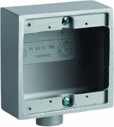 Aluminum Shallow Two Gang Device Box 3/4 Inch, Wet Location Rated, NPT Threads