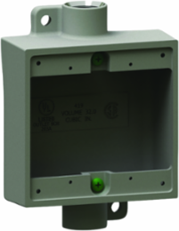 Aluminum Two Gang Shallow Device Box, 1 Inch, 11 x 7 x 3.75 Inch, 2 Outlets