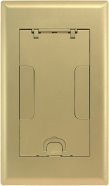 2-Gang Recessed Access Floor Box Cover, Cast Aluminum, Brass Powder Coat
