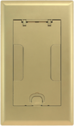2-Gang Recessed Access Floor Box Cover, Cast Aluminum, Brass Powder Coat