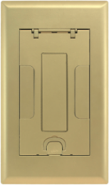 2-Gang Recessed Access Floor Box Cover, Brass Powder Coat Finish, Low Profile