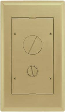 2-Gang AFB Flush Furniture Feed Cover, Brass Powder Coat, 15 Inch Length, 8.75 Inch Width