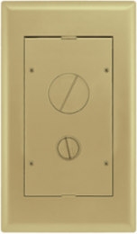 2-Gang AFB Flush Furniture Feed Cover, Brass Powder Coat, 15 Inch Length, 8.75 Inch Width