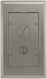 2-Gang Rectangular Flush Furniture Feed Cover Assembly, Cast Aluminum, 15 Inch
