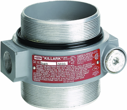 HK Series 3-1/2 Inch Internal Diameter Double Port Cast Aluminum Enclosure, 6.63 x 6 x 4.38 Inch, Type 4