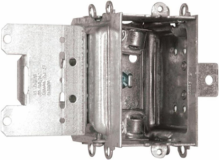 Steel Stud Device Box, 3 Inch Deep, 1-Gang, CSA Certified, Rugged Metallic Construction