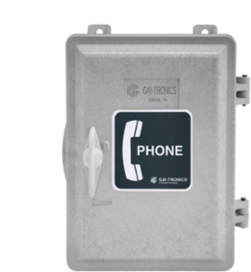 VoIP, Weatherproof rated NEMA 4X Rugged Handset Telephone, Keypad, gray, Hytrel cord