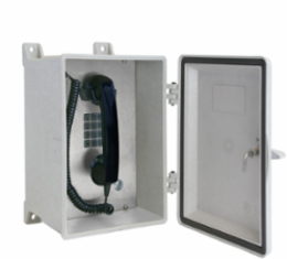 VoIP, Weatherproof rated NEMA 4X Rugged Handset Telephone, Keypad, gray, Hytrel cord