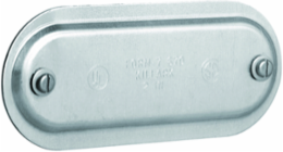 1 Inch Steel Conduit Body Cover, Galvanized Steel, Natural Finish