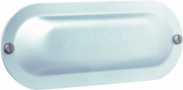 1 Inch Stamped Steel Conduit Cover, Natural Finish, 6 Inch Length, 2 Inch Width